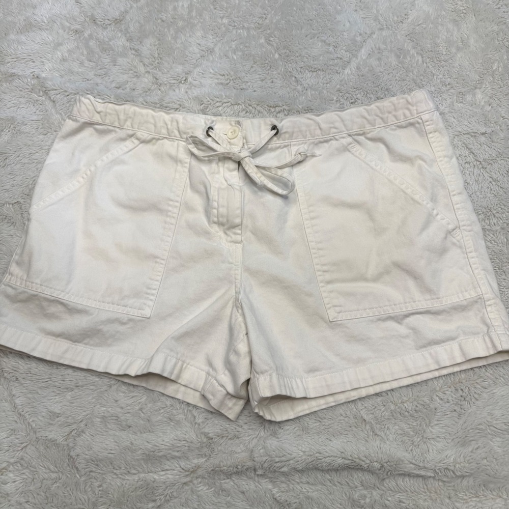 Motherhood Maternity Shorts S Lot 2 White Gray Cotton Drawstring Utility Pocket